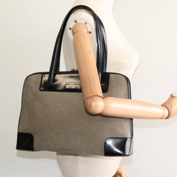 GUCCI Tote Bag Canvas Leather Gray Black Silver 002 1122 Auth bs23009 - Picture 13 of 15